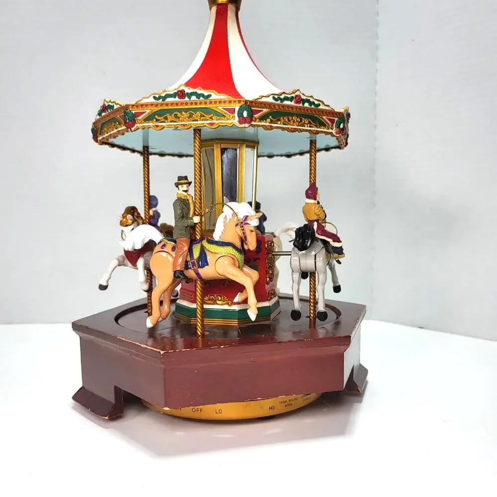 Mr Christmas Holiday Millennium Merry Go Round Vintage Christmas Music box Works